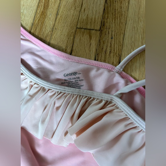 George Kids Swim Top - Pink and White - Picture 3 of 4